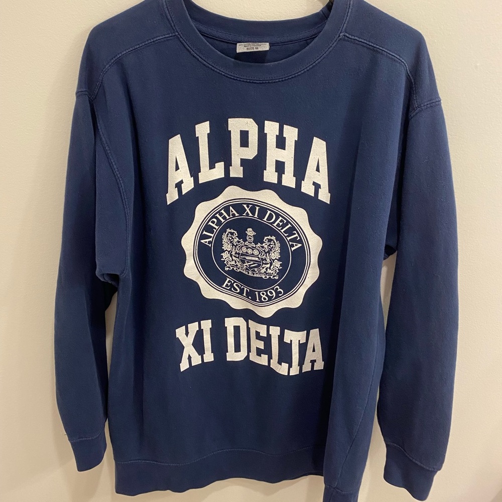 Comfort Colors Navy Blue Alpha Xi Delta Sweatshirt